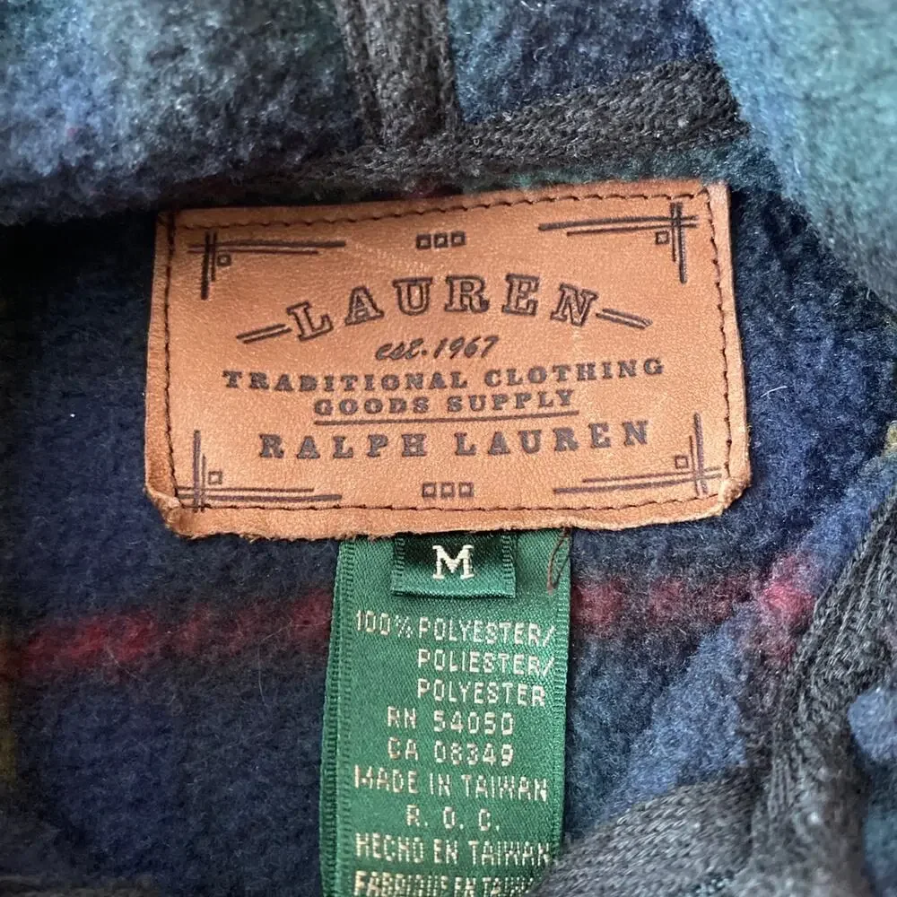 Lauren Ralph Lauren Multicolor Plaid Fleece Vest size medium